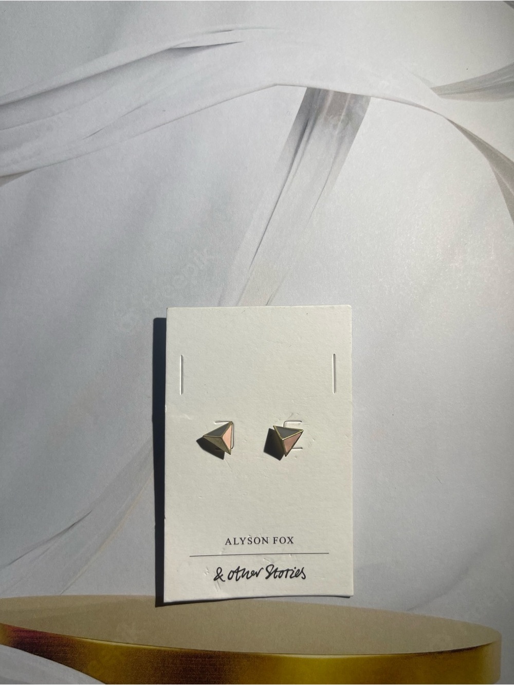 & Other Stories Gold Triangular Stud Earrings